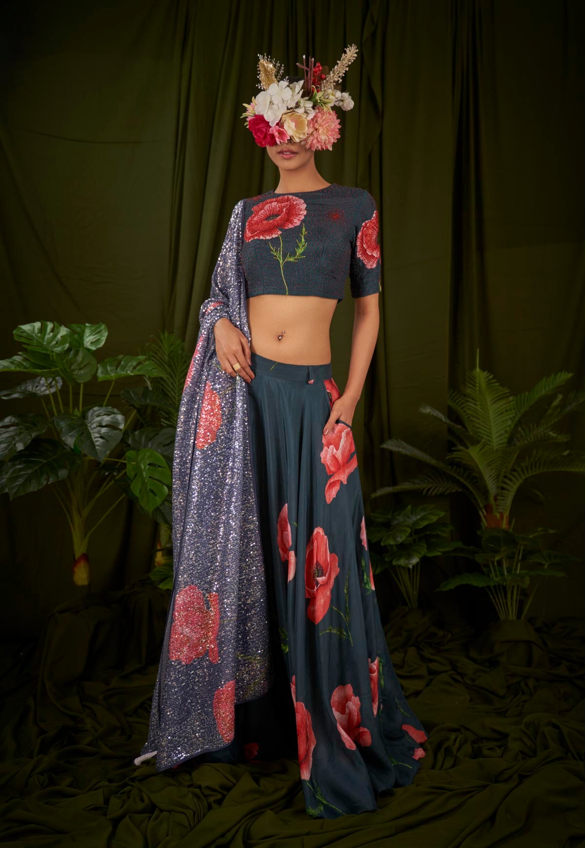Windflower Printed Skirt Coordinated set
