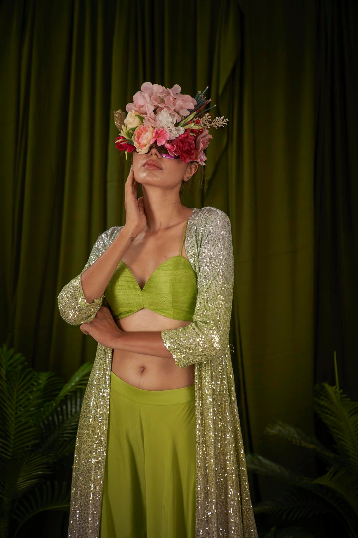 Shades of Lemon Sequin jacket gown