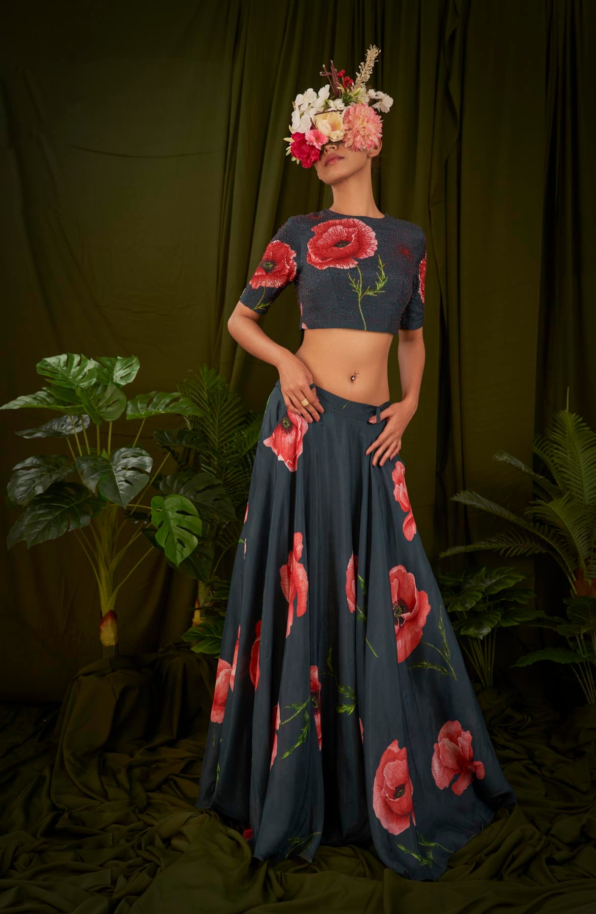 Windflower Printed Skirt Coordinated set