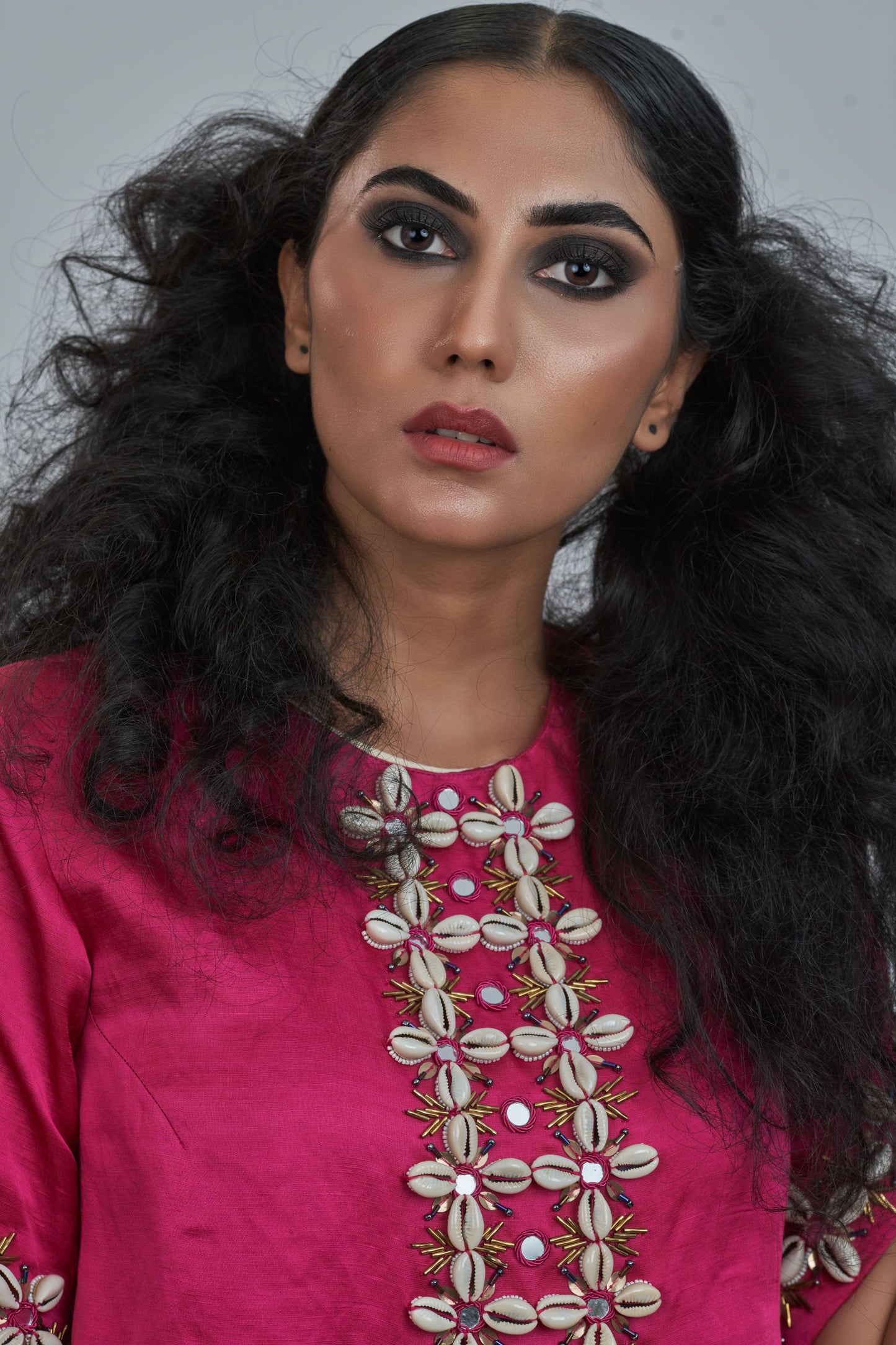 Kodi embroidered blouse with ruffed gown