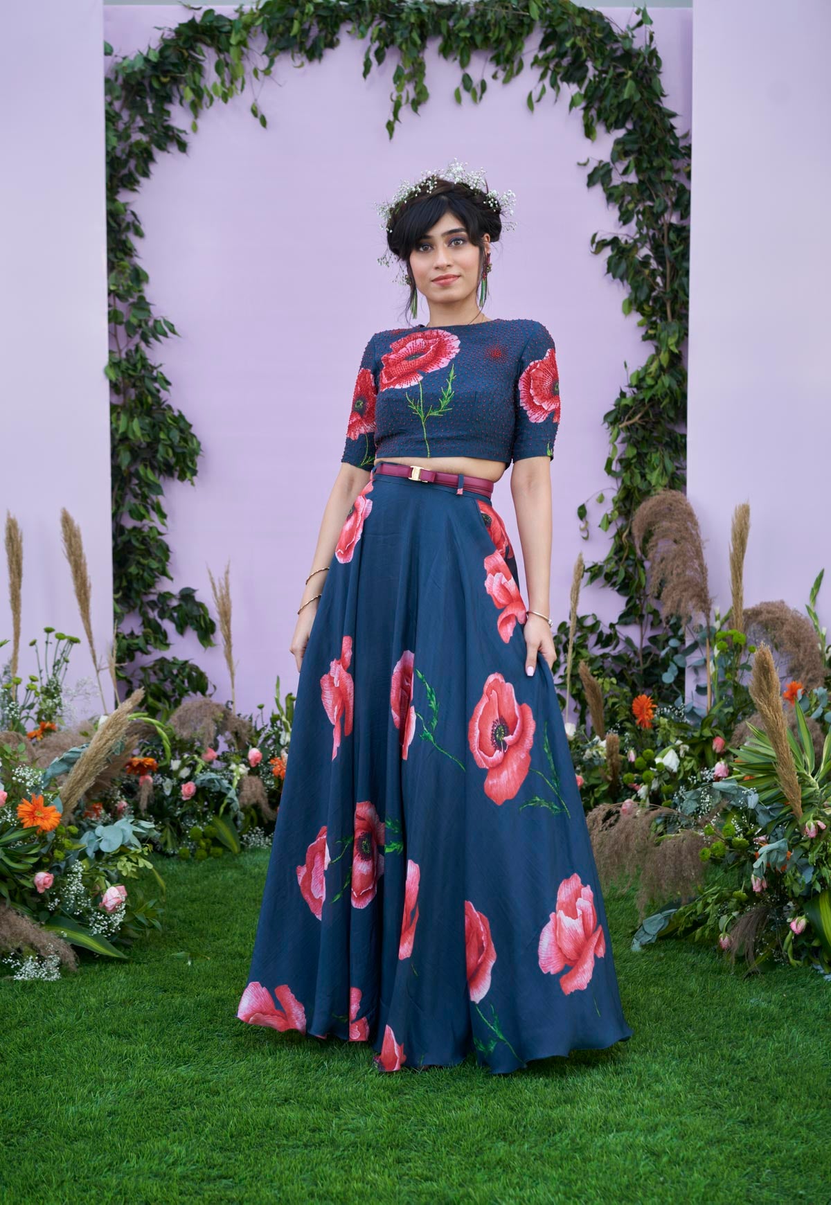 Windflower Printed Skirt Coordinated set
