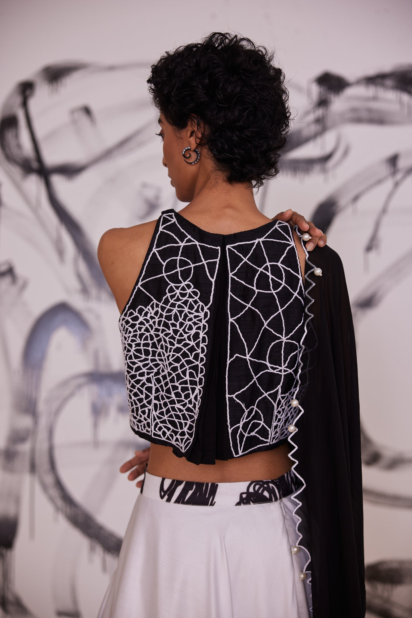 Scribble B&W Lehenga Set
