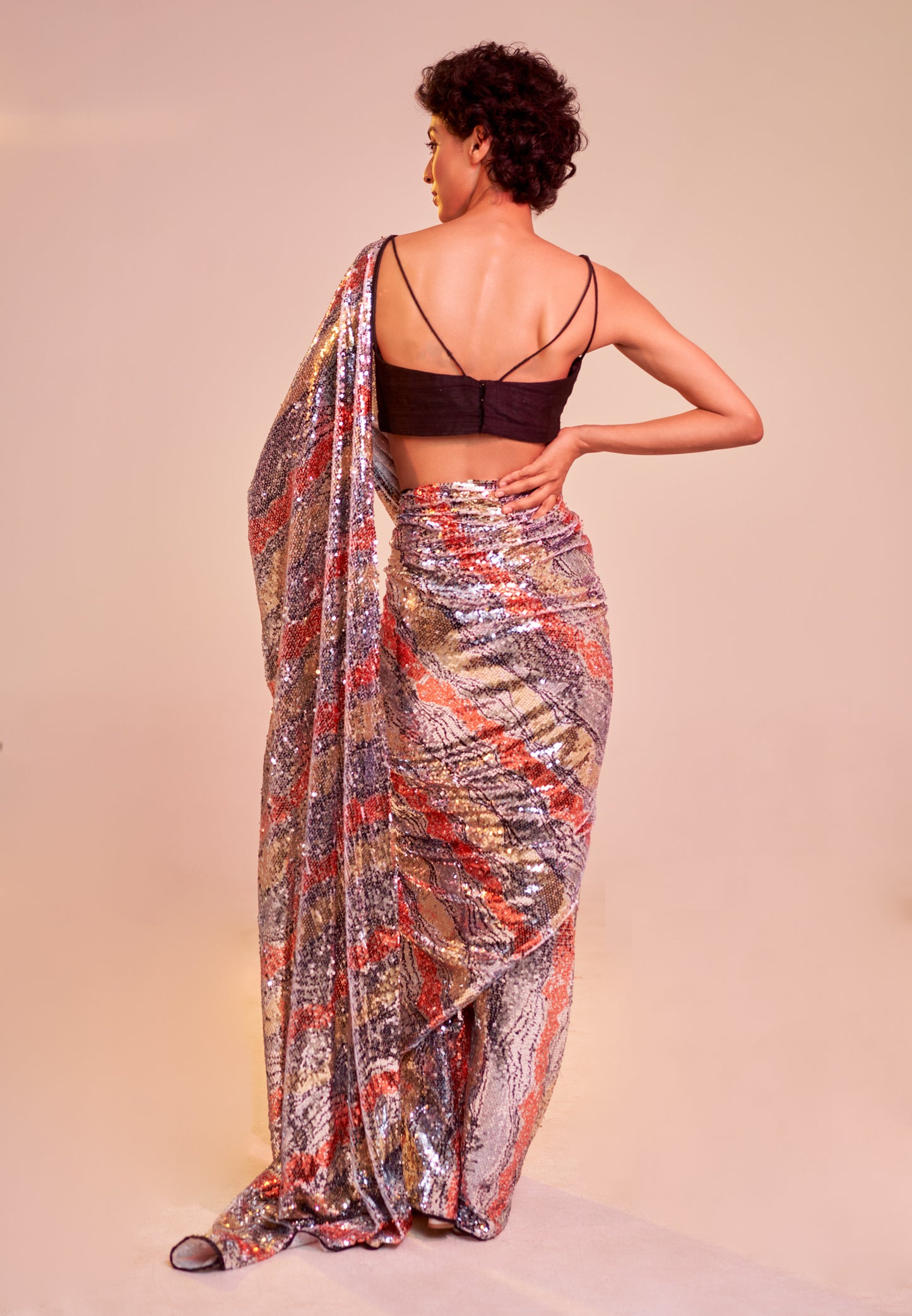 A Summer Wave Sequin Saree