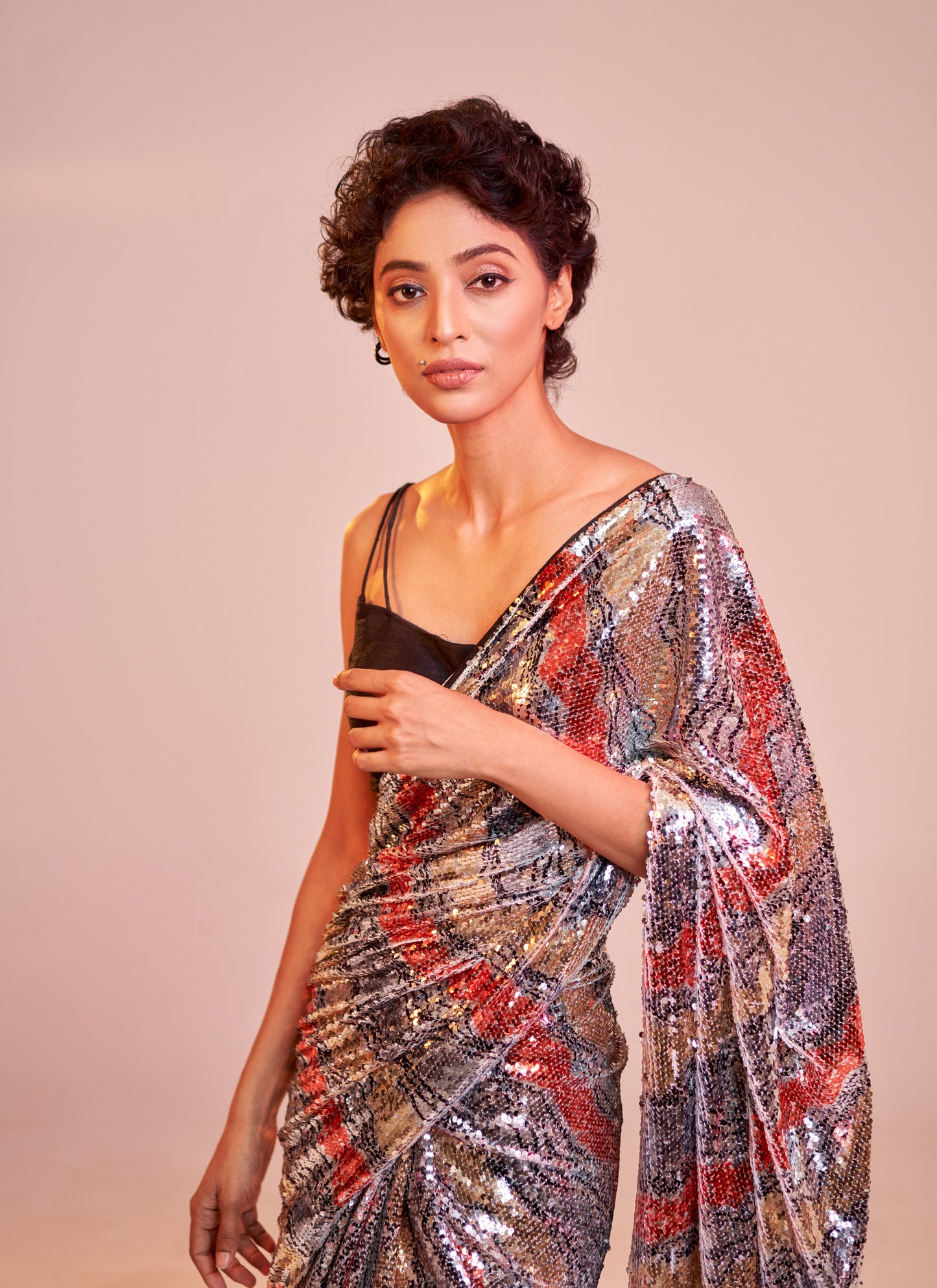 A Summer Wave Sequin Saree