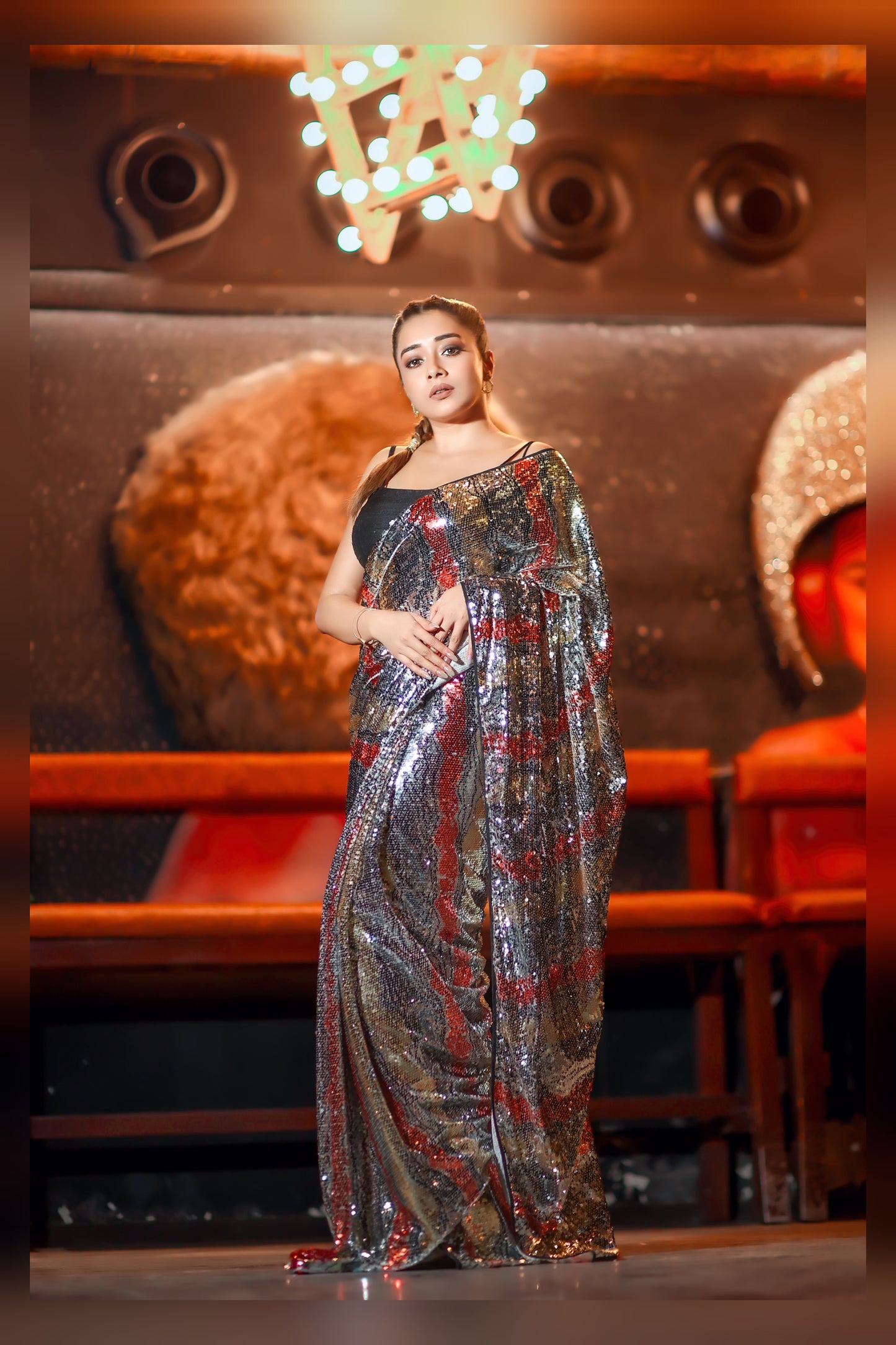 A Summer Wave Sequin Saree
