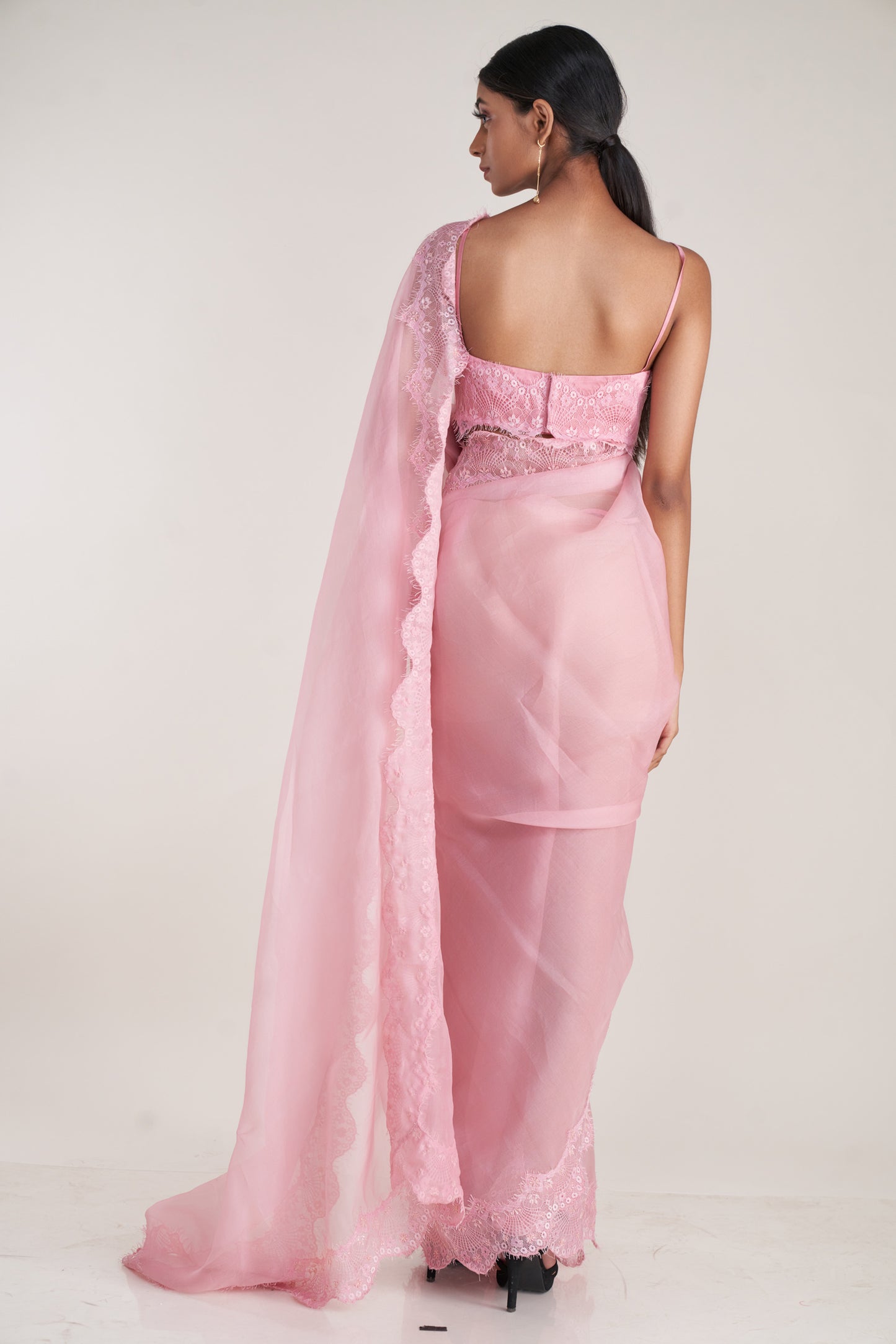 Rosebud Chantilly saree