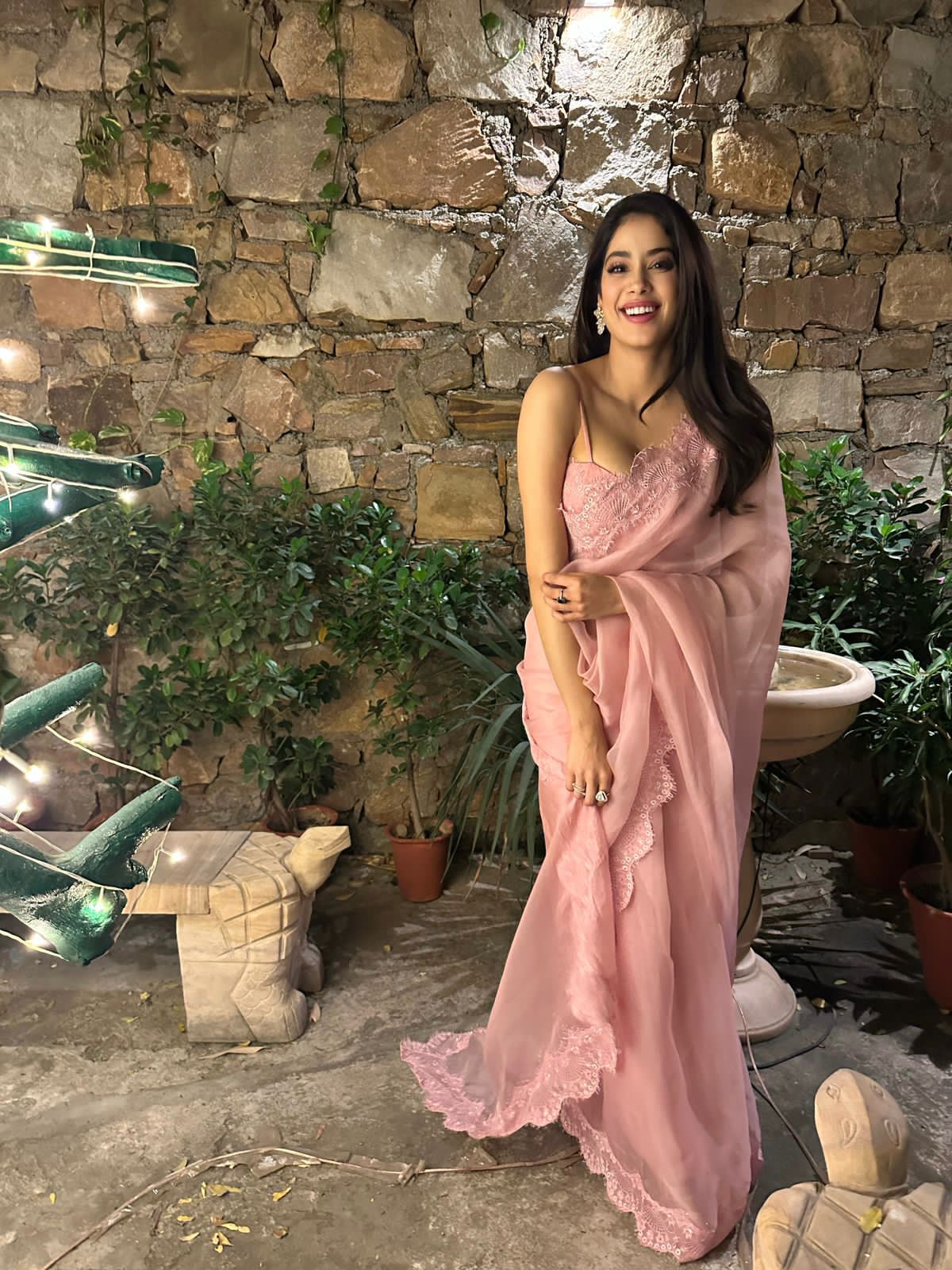 Rosebud Chantilly saree