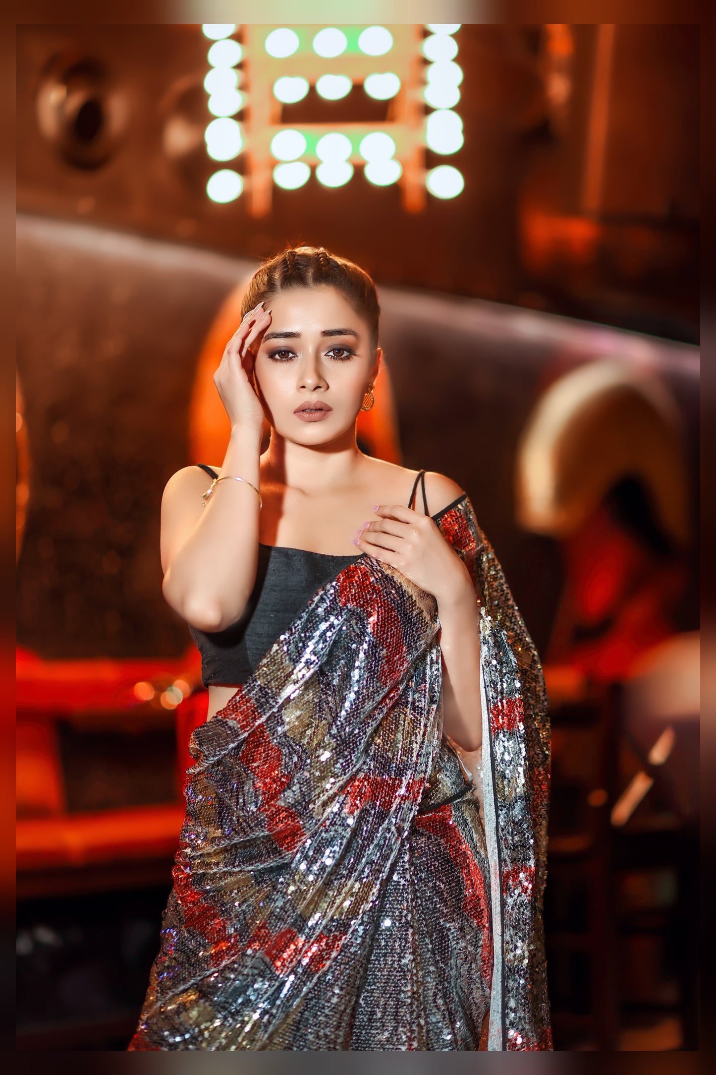 A Summer Wave Sequin Saree
