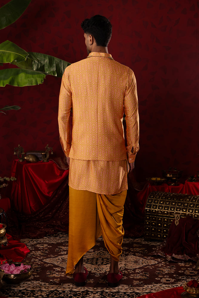 
                  
                    Golden Oasis' Gold Ajrakh Bandi Set
                  
                