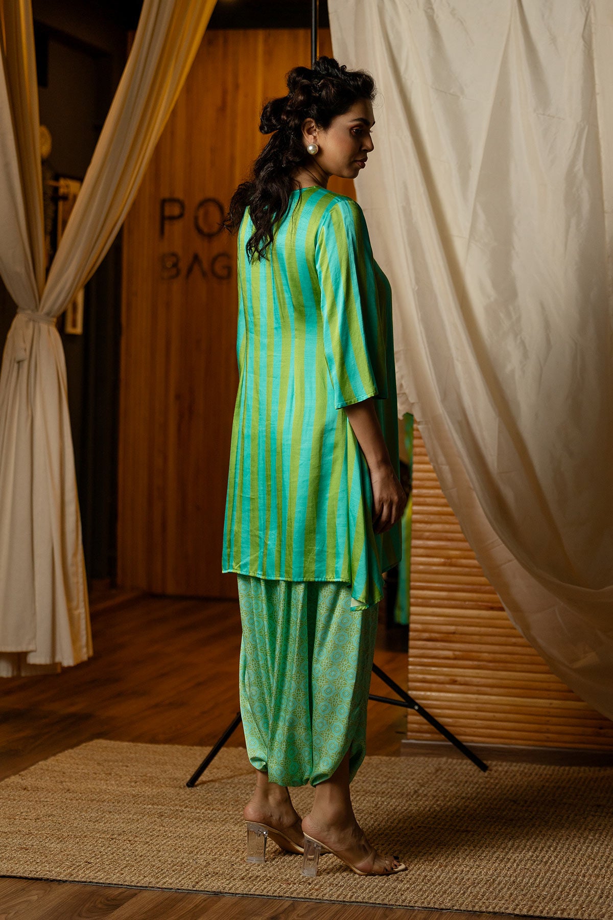 
                  
                    Blue & green Striped Kurta Dhoti Set
                  
                