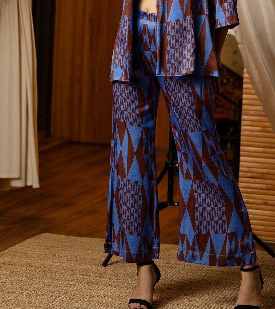 
                  
                    Dark Blue Geometric Pant Suit
                  
                