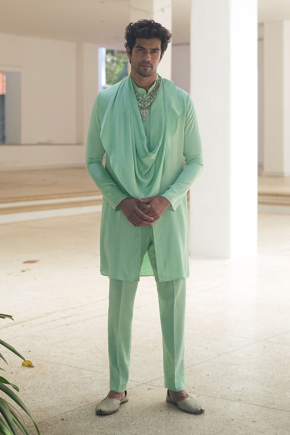 
                  
                    Mint Green Cowl Kurta Set
                  
                