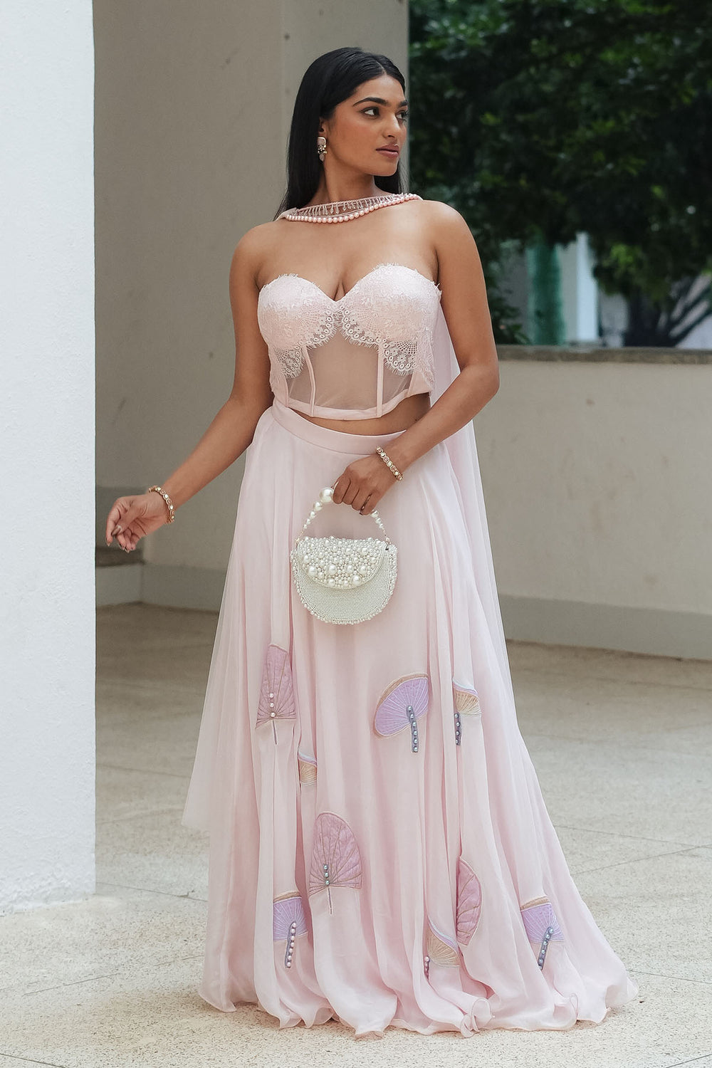 Pastel Pink Corset Fusion Set