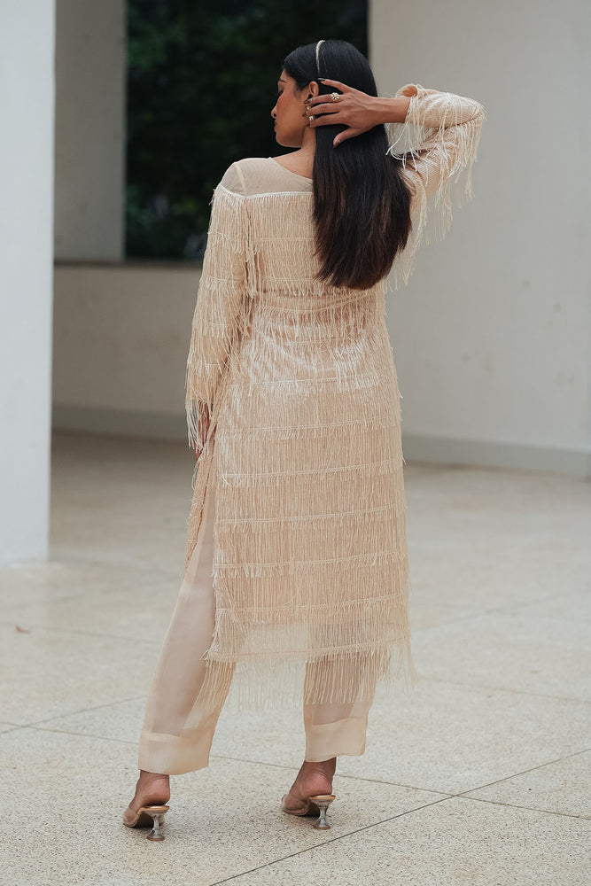 
                  
                    Cream Tassel Shift Dress
                  
                