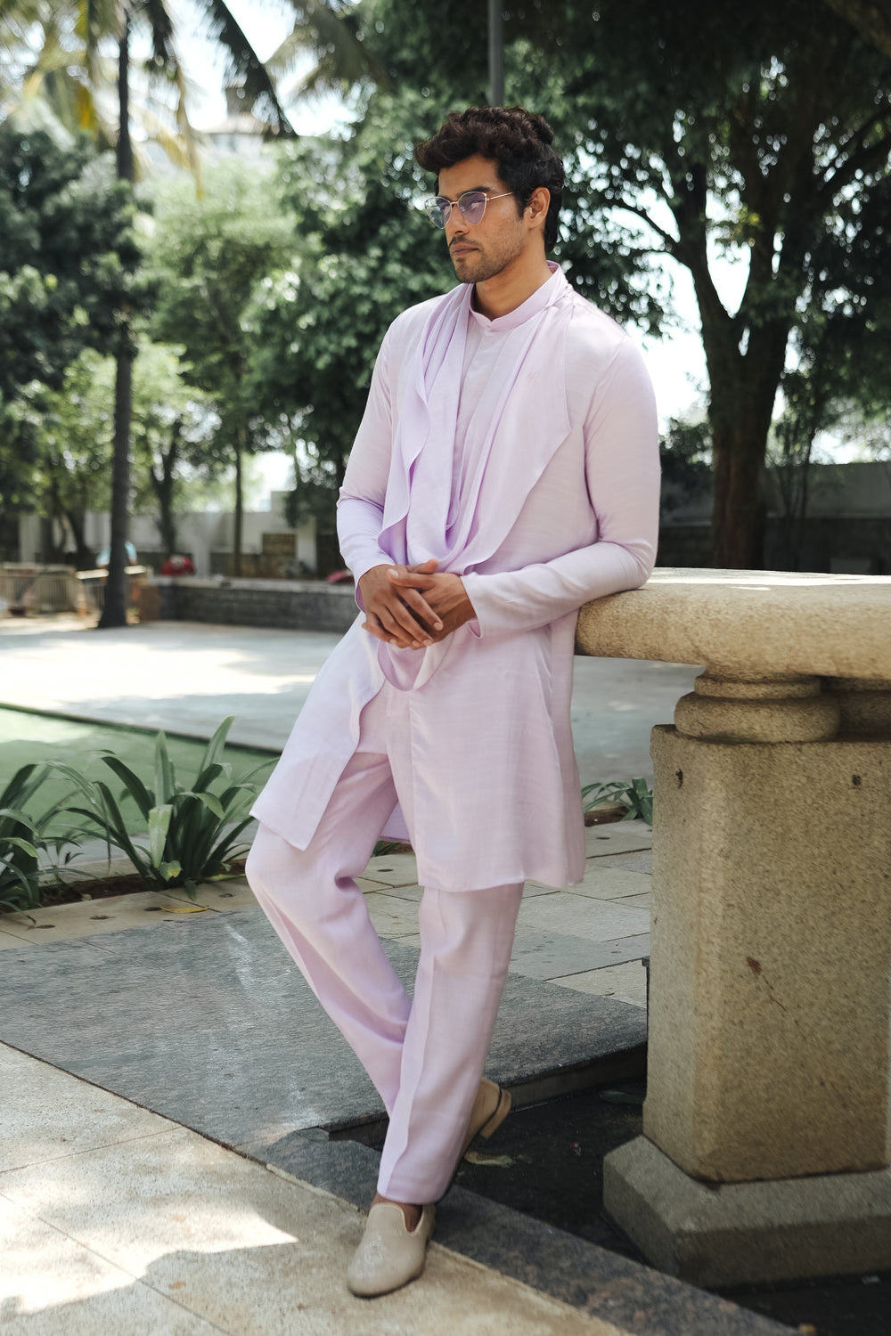 Lavender Cowl Kurta Set