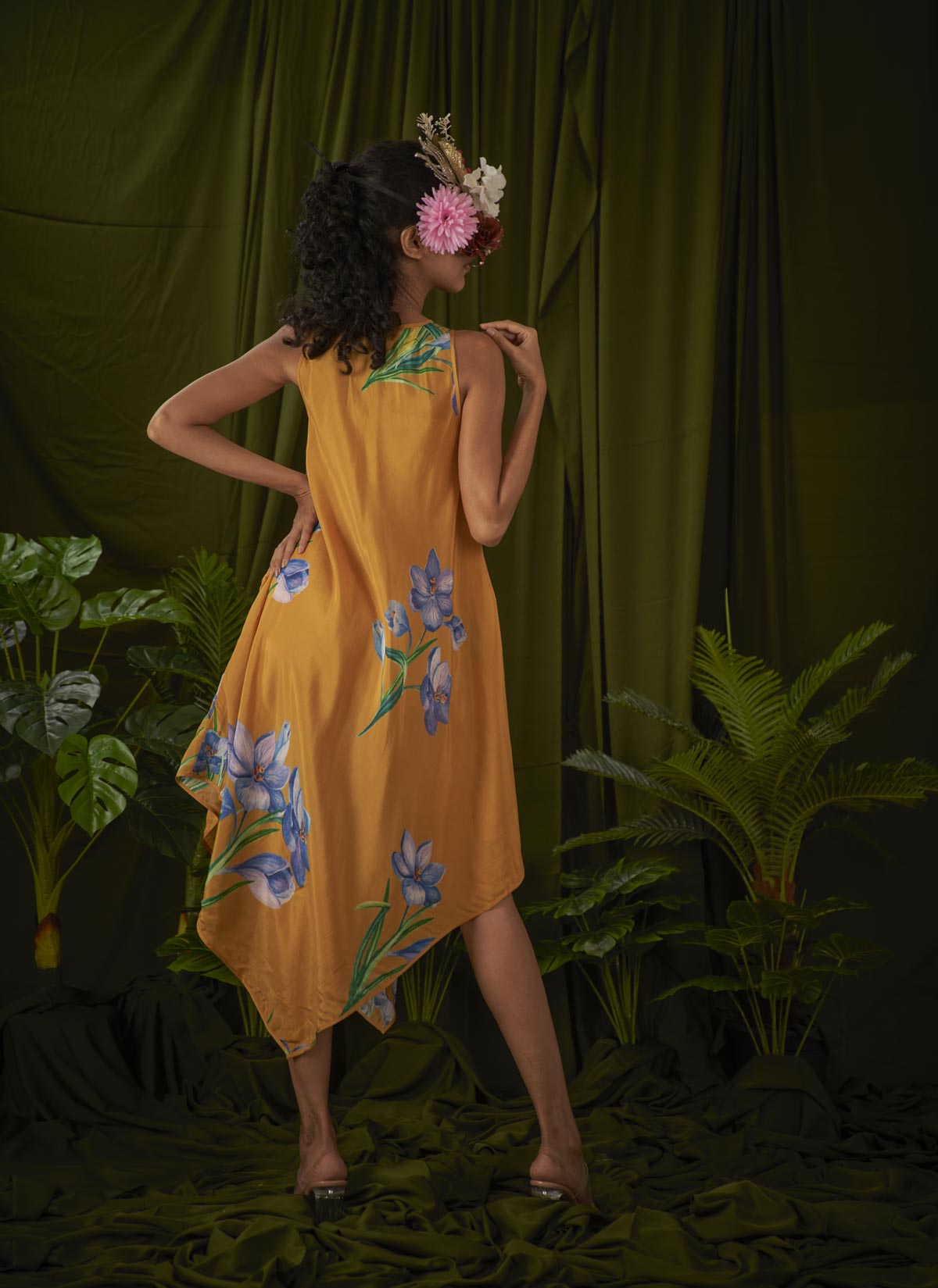 
                  
                    Wild Saffron Flower Hankerchief Dress.
                  
                