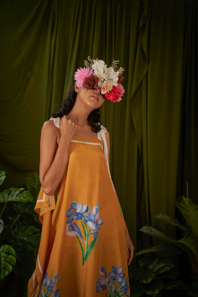 
                  
                    Wild saffron flower Scarf kaftan Dress
                  
                