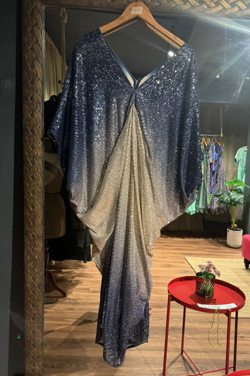 Mystic Blue Martini - Ombre sequins kaftan