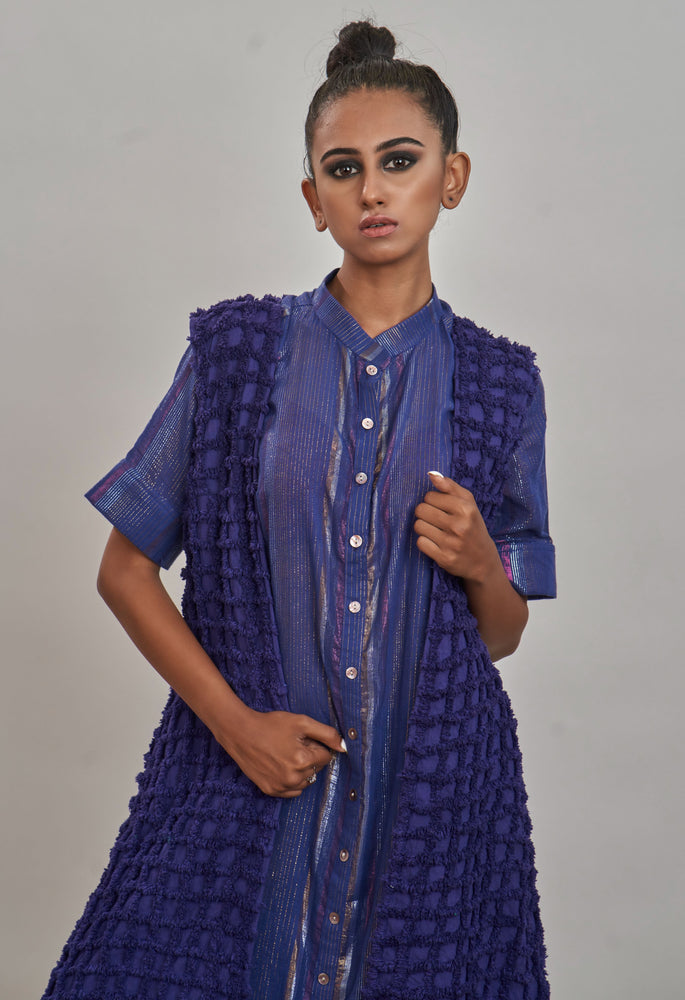 
                  
                    Multi striped chinese collar tunic with candle jacket
                  
                