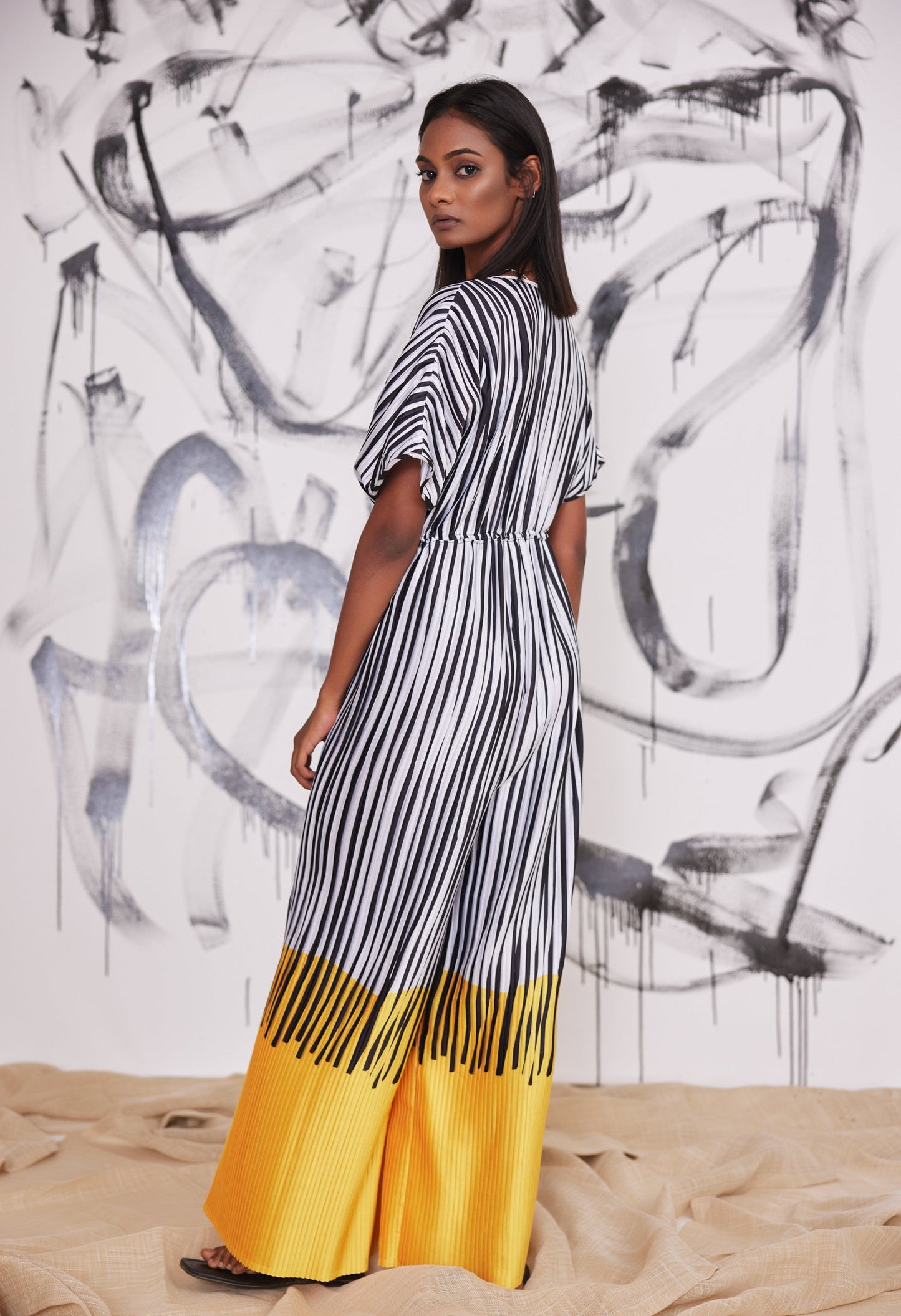 
                  
                    Barcode Striped Pleated Jumpsuit
                  
                