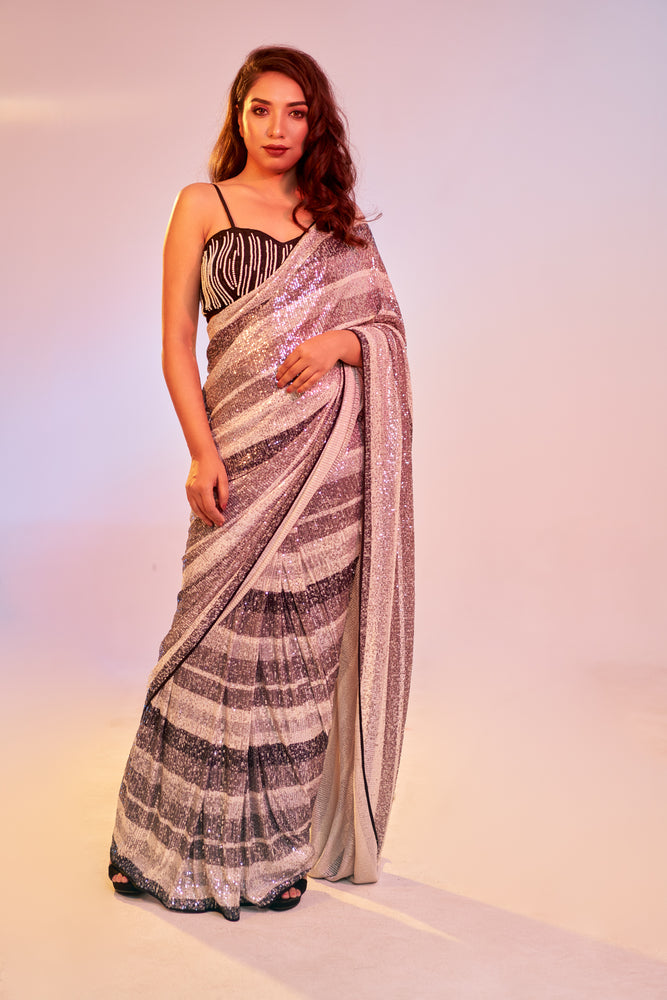 
                  
                    Shades of Grey Sequin Saree
                  
                
