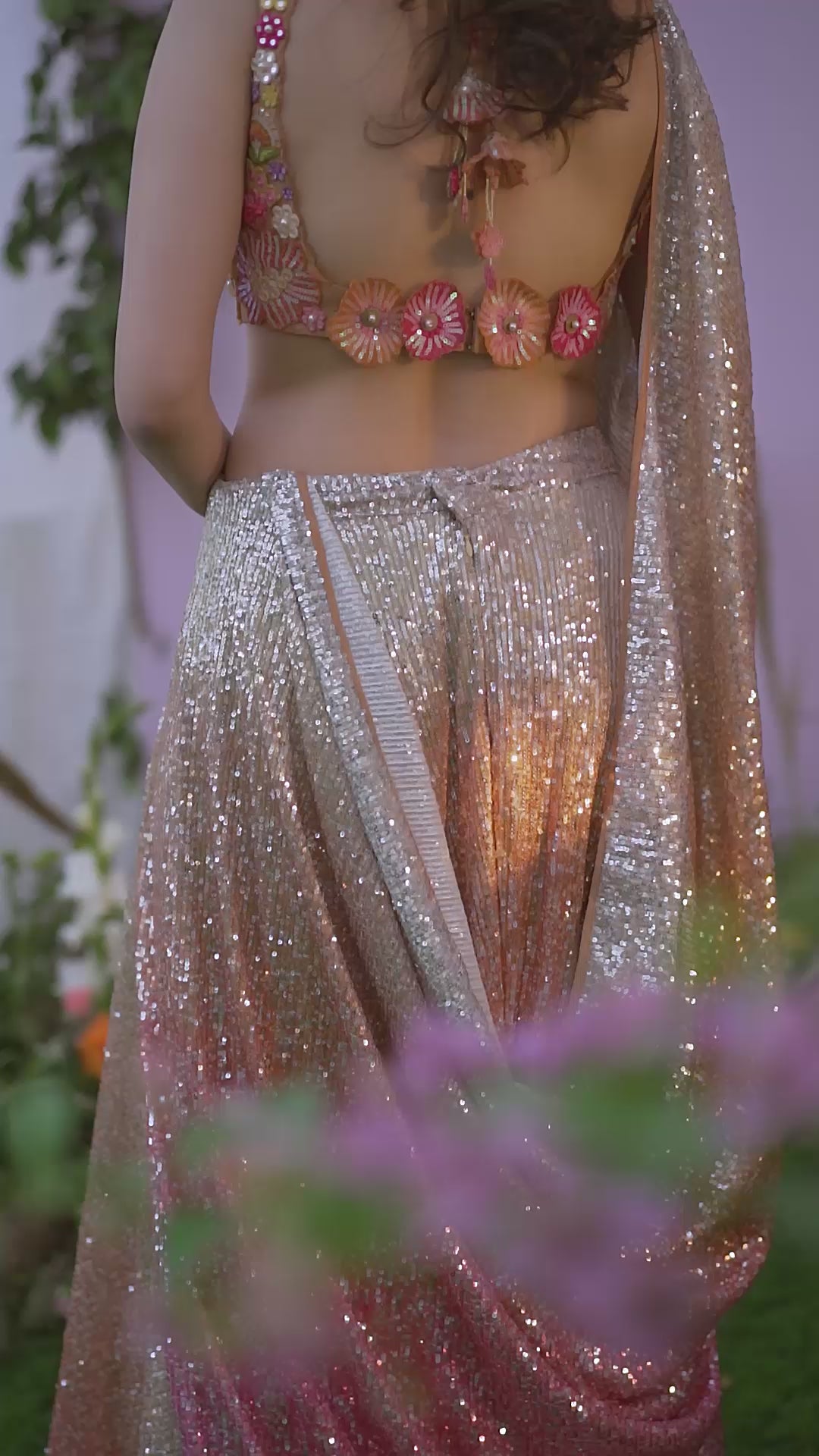 
                  
                    Load and play video in Gallery viewer, Shades of Sunset Bridal Carnival Lehenga
                  
                