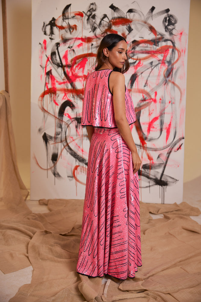 
                  
                    Pink U's Sequin Co-Ords Lehenga
                  
                