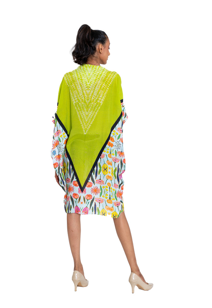 
                  
                    Triangle Shibori Floral Short Kaftaan Dress
                  
                